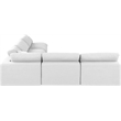 Pemberly Row 5-Pc Modular Sectional in White Linen Fabric w/ Cushions
