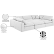 Pemberly Row 6-Pc Modular Sectional in White Linen Fabric w/ Cushions