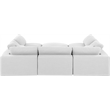 Pemberly Row 6-Pc Modular Sectional in White Linen Fabric w/ Cushions