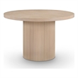 Pemberly Row Round Dining Table in Natural Oak Veneer with Fluted Base