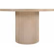 Pemberly Row Round Dining Table in Natural Oak Veneer with Fluted Base