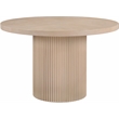 Pemberly Row Round Dining Table in Natural Oak Veneer with Fluted Base