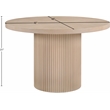 Pemberly Row Round Dining Table in Natural Oak Veneer with Fluted Base