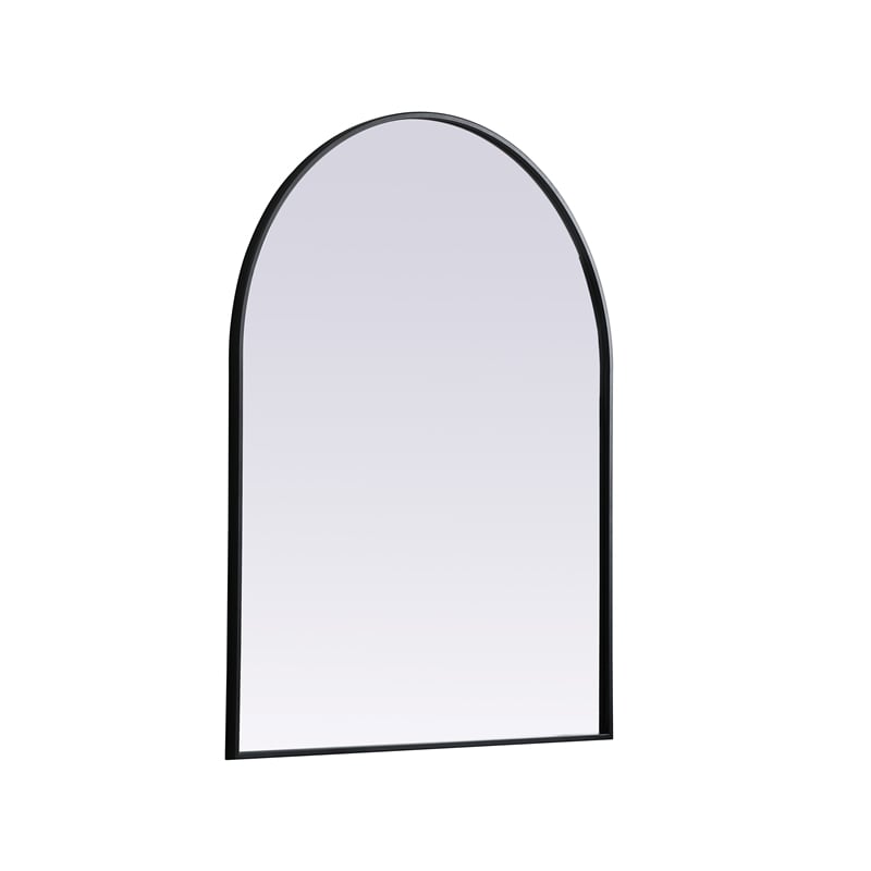 Pemberly Row 33x42 Arch Mirror in MDF Wood & Black Finish