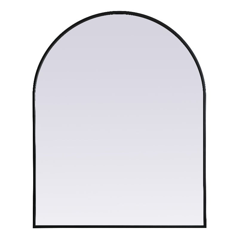 Pemberly Row 33x42 Arch Mirror in MDF Wood & Black Finish