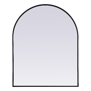 Pemberly Row 33x42 Arch Mirror in MDF Wood & Black Finish
