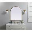 Pemberly Row 30x36 Arch Mirror in MDF Wood & Brass Finish