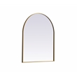 Pemberly Row 30x36 Arch Mirror in MDF Wood & Brass Finish