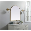 Pemberly Row 30x36 Arch Mirror in MDF Wood & Brass Finish