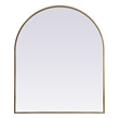 Pemberly Row 30x36 Arch Mirror in MDF Wood & Brass Finish