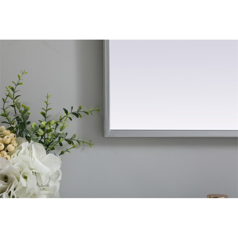 Pemberly Row 33x42 Arch Mirror in MDF Wood & Silver Finish
