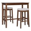 Pemberly Row 3-Piece Bar Dining Set with Rustic Brown Finish