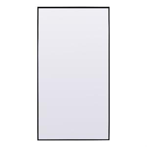 Pemberly Row 36 x 72&quot Rectangle Wood/Iron Full-Length Mirror in Black