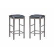 Pemberly Row 3-Piece Faux Marble Tavern Dining Set in Grey Finish
