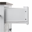 Pemberly Row White Coastal Kitchen Island with Dark Brown Countertop