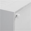 Pemberly Row White Coastal Kitchen Island with Dark Brown Countertop