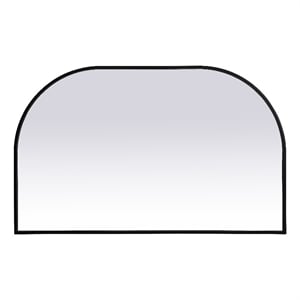 Pemberly Row 39x24&quot Arch MDF Wood and Iron Mirror in Black