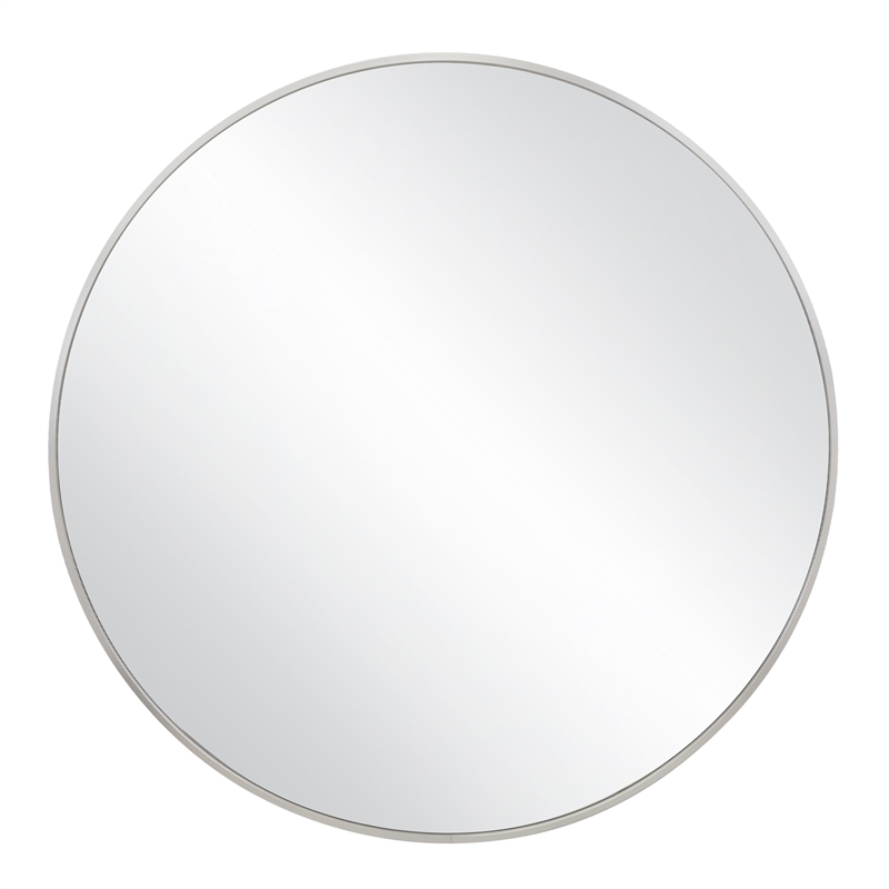 Pemberly Row Round Wall Mirror 28-Inch Silver Frame 2-Pack
