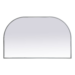 Pemberly Row 39x24&quot Arch MDF Wood and Iron Mirror in Silver