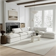 Pemberly Row 6-Pc Modular Sectional Sofa in White Linen Textured Fabric