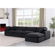 Pemberly Row 5-Pc Modular Sectional Sofa in Black Linen Textured Fabric