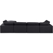 Pemberly Row 5-Pc Modular Sectional Sofa in Black Linen Textured Fabric