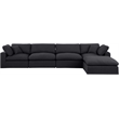 Pemberly Row 5-Pc Modular Sectional Sofa in Black Linen Textured Fabric