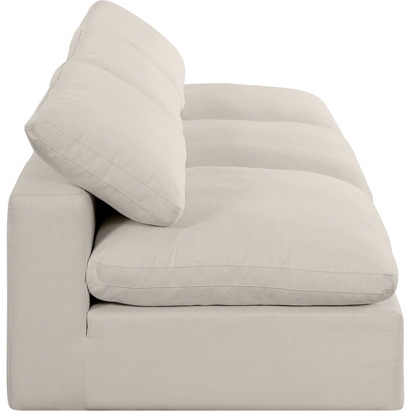 Pemberly Row 3-Pc Modular Sofa in Beige Linen Textured Fabric