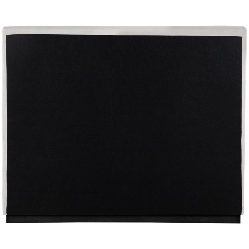 Pemberly Row Queen Bed Linen Textured Fabric Headboard in Beige