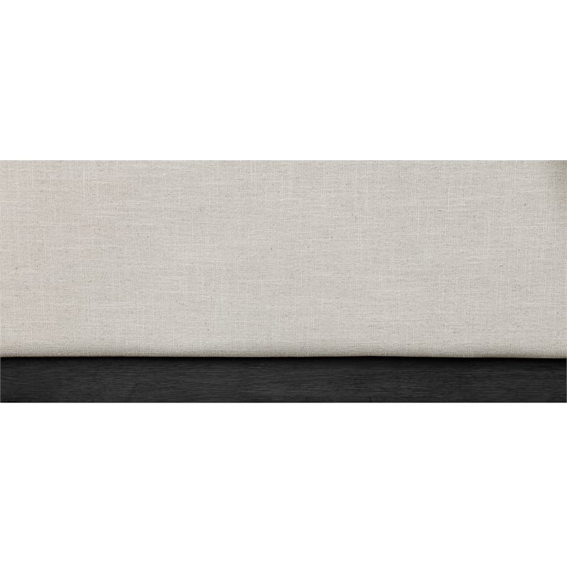 Pemberly Row Queen Bed Linen Textured Fabric Headboard in Beige