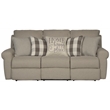 Pemberly Row Power Lay Flat Reclining Sofa in Gray Fabric with USB Ports