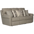 Pemberly Row Power Lay Flat Reclining Sofa in Gray Fabric with USB Ports