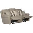 Pemberly Row Power Lay Flat Reclining Sofa in Gray Fabric with USB Ports