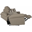 Pemberly Row Power Lay Flat Reclining Sofa in Gray Fabric with USB Ports