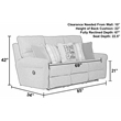 Pemberly Row Power Lay Flat Reclining Sofa in Gray Fabric with USB Ports