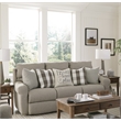 Pemberly Row Power Lay Flat Reclining Sofa in Gray Fabric with USB Ports