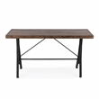 Pemberly Row Croyden Wood Console Table with Iron Base in Brown/Black