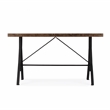 Pemberly Row Croyden Wood Console Table with Iron Base in Brown/Black
