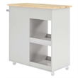 Pemberly Row Culinary Kitchen Cart with Towel Bar in Light Gray/Natural