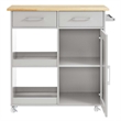 Pemberly Row Culinary Kitchen Cart with Towel Bar in Light Gray/Natural