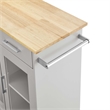 Pemberly Row Culinary Kitchen Cart with Towel Bar in Light Gray/Natural