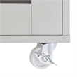 Pemberly Row Culinary Kitchen Cart with Towel Bar in Light Gray/Natural