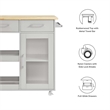 Pemberly Row Culinary Kitchen Cart with Towel Bar in Light Gray/Natural