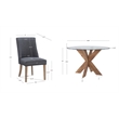 Pemberly Row 5-Piece Dining Set with Round Glass Table and Acacia Base