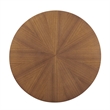 Pemberly Row Round Wooden Coffee Table with Intersecting Legs in Walnut