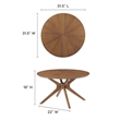 Pemberly Row Round Wooden Coffee Table with Intersecting Legs in Walnut