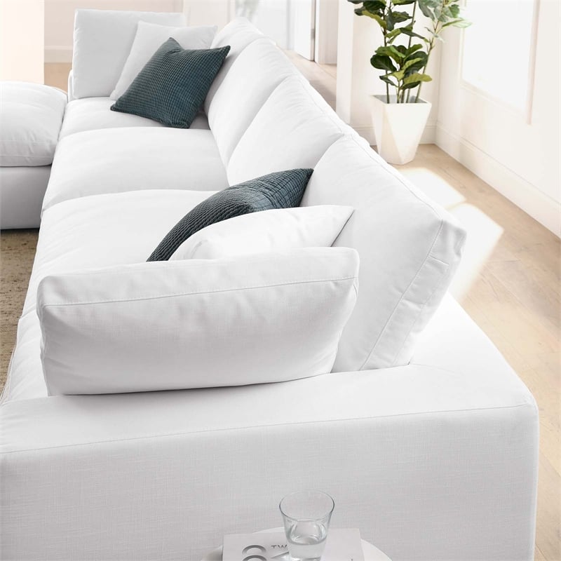 Pemberly Row 5-Piece Down-Filled Sectional Sofa in Pure White