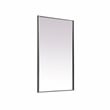 Pemberly Row Rectangle Modern MDF Wood and Iron Mirror in Silver