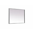 Pemberly Row Rectangle Modern MDF Wood and Iron Mirror in Silver