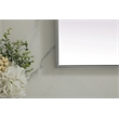 Pemberly Row Rectangle Modern MDF Wood and Iron Mirror in Silver